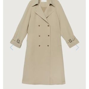 OAK AND FORT OVERSIZED TRENCH COAT BEIGE SIZE SMALL